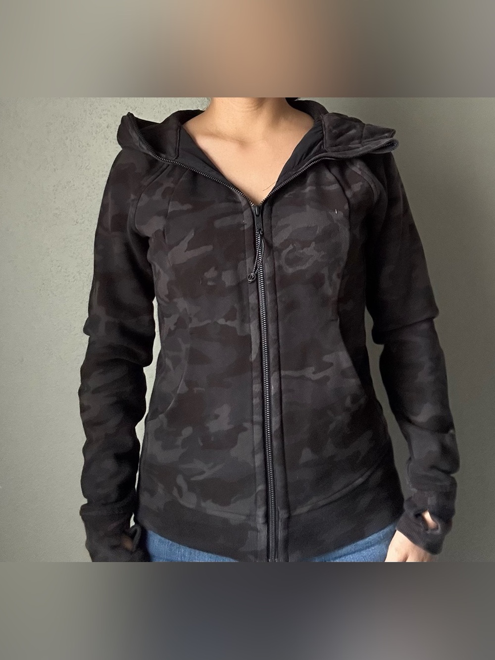 Lululemon Black Army print sweater
